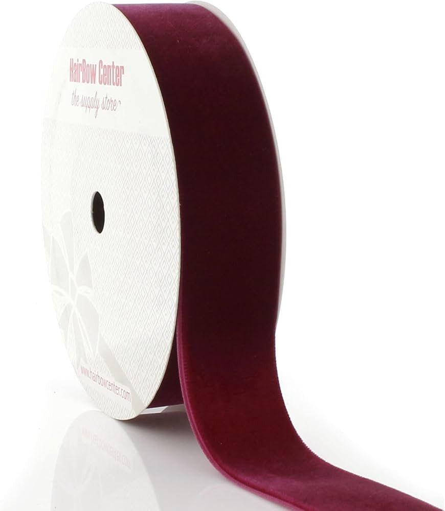 1" Velvet Ribbon Wine 5 Yards HairBow Center | Amazon (US)