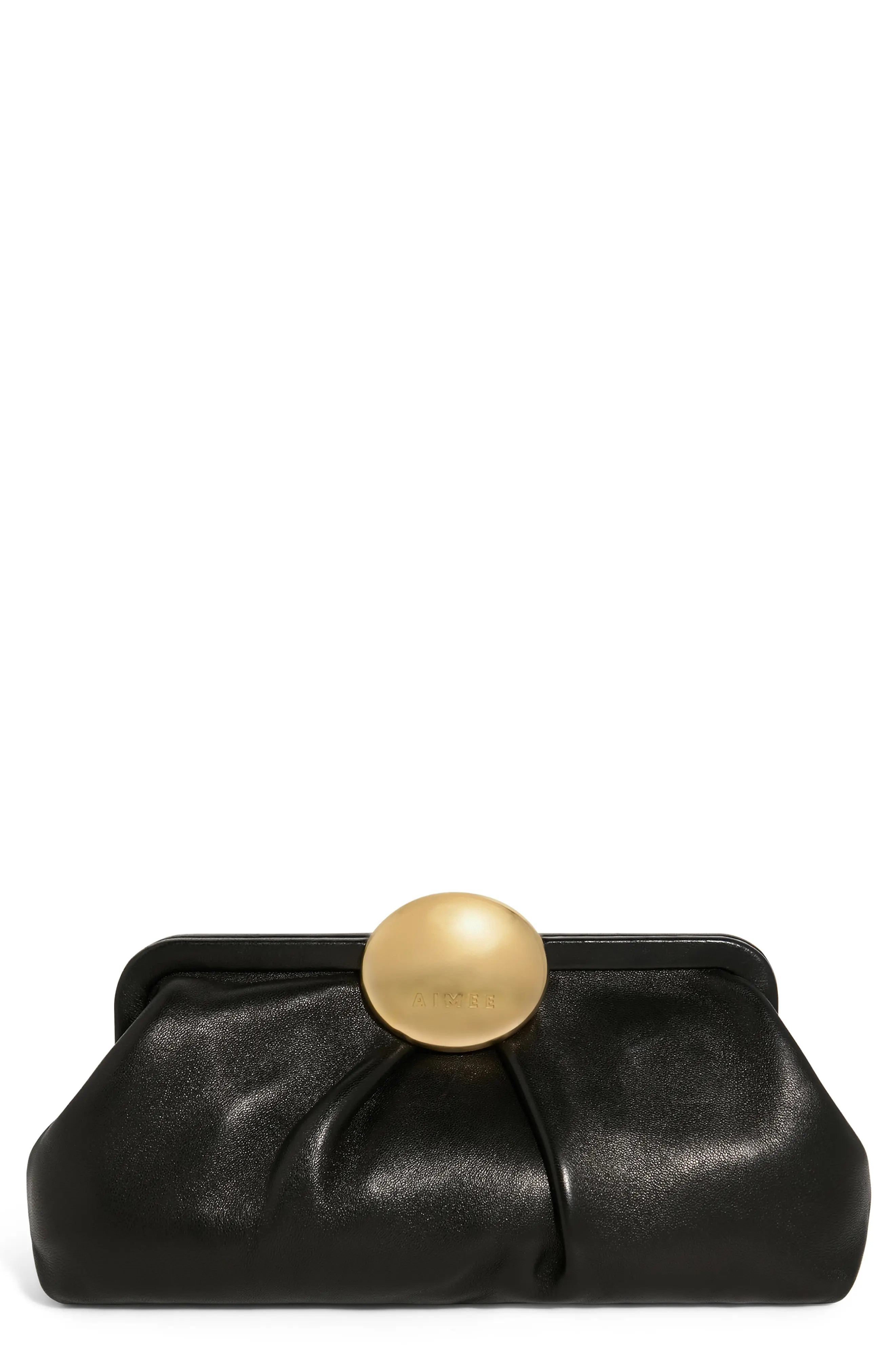 AIMEE Full Circle Frame Clutch in Black at Nordstrom | Nordstrom