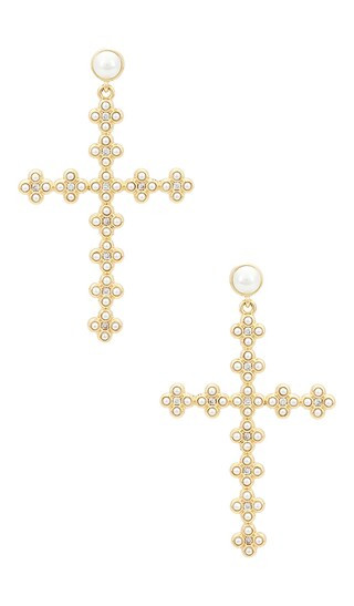 Daisy Cross Earrings in Gold | Revolve Clothing (Global)