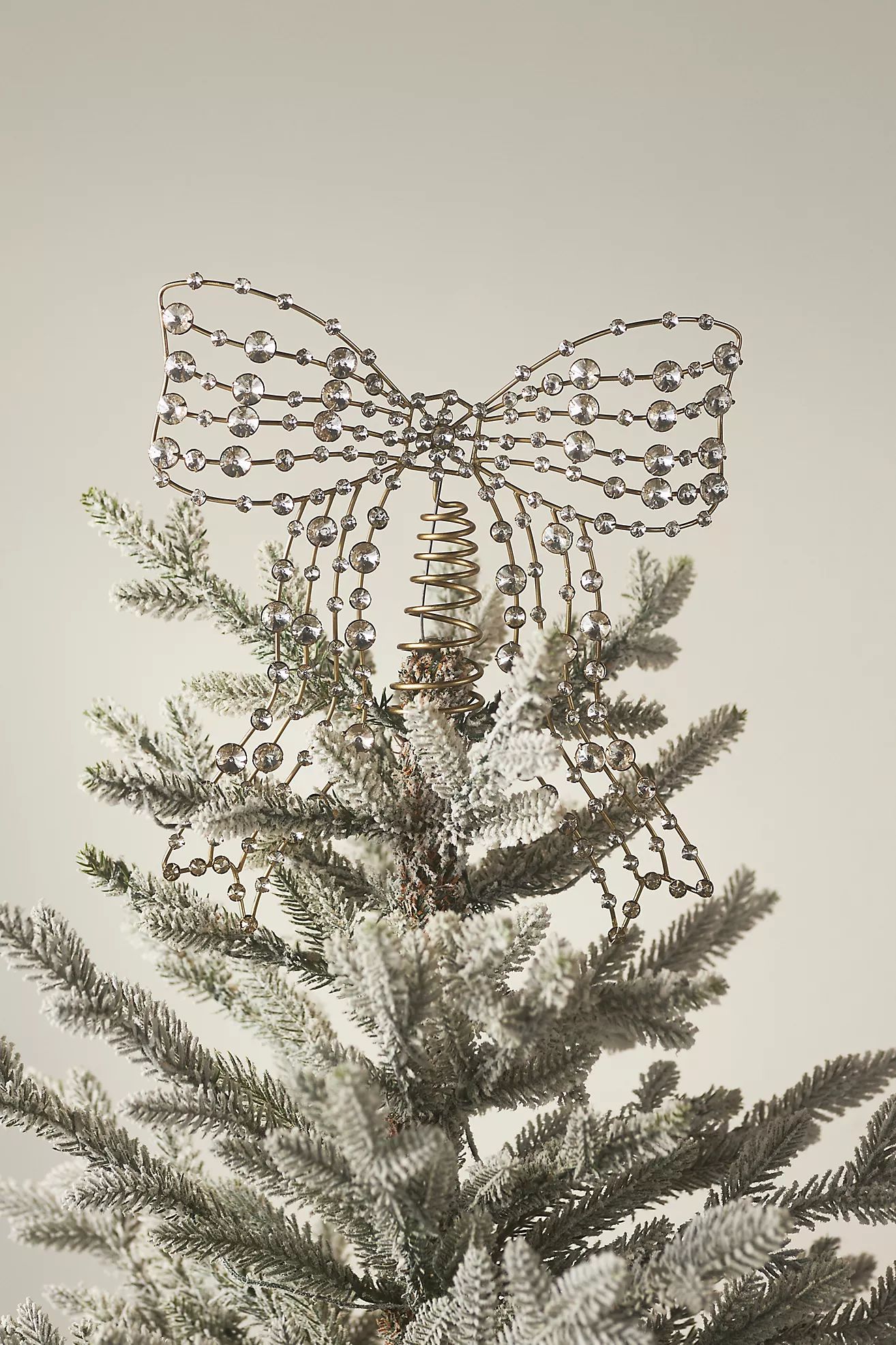 Jeweled Metal Bow Tree Topper | Anthropologie (US)