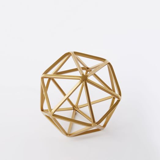 Symmetry Object, Small Octahedron, Gold | West Elm (US)