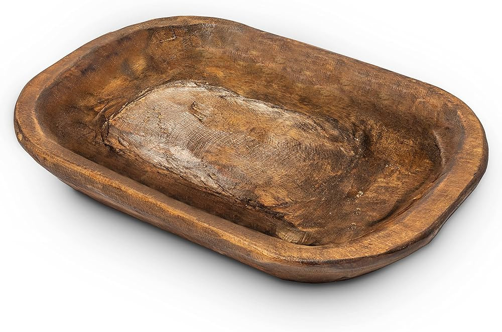 Decorative Bowl Home Decor 10x14 Inch, Wooden Dough Bowl Decor, Wooden Bowl Decor Wood Bowl Dinin... | Amazon (US)