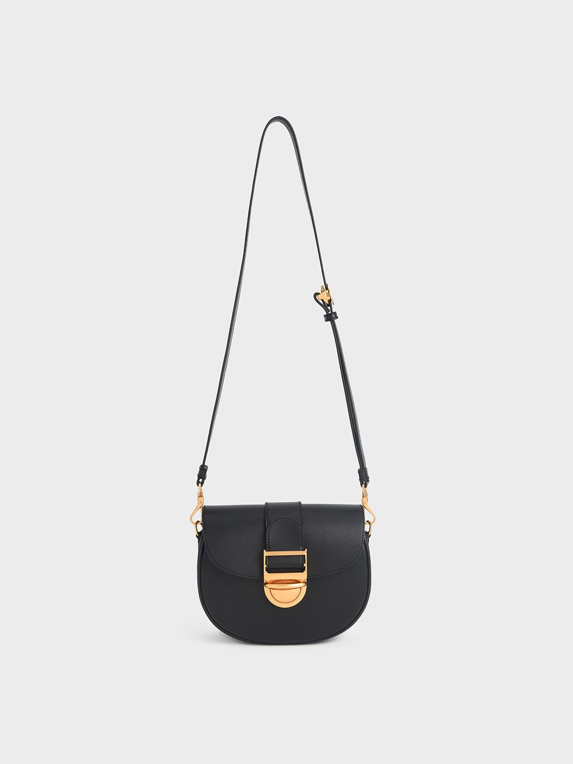 Amelia Metallic Push-Lock Crossbody Bag
- Black | CHARLES & KEITH (US)