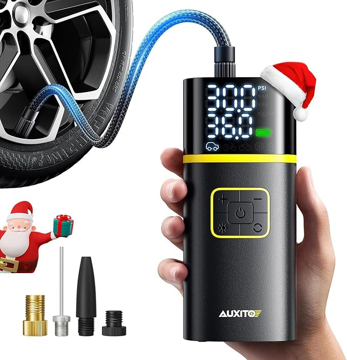 AUXITO Tire Inflator Portable Air Compressor - 150PSI Bike Pump 1Min Fast Inflate with Tire Press... | Amazon (US)