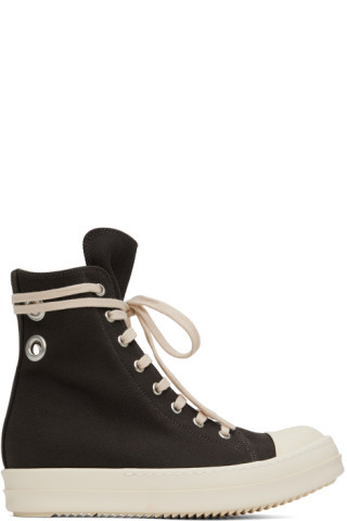 Rick Owens DRKSHDW - Black Lace-Up Denim Sneakers | SSENSE