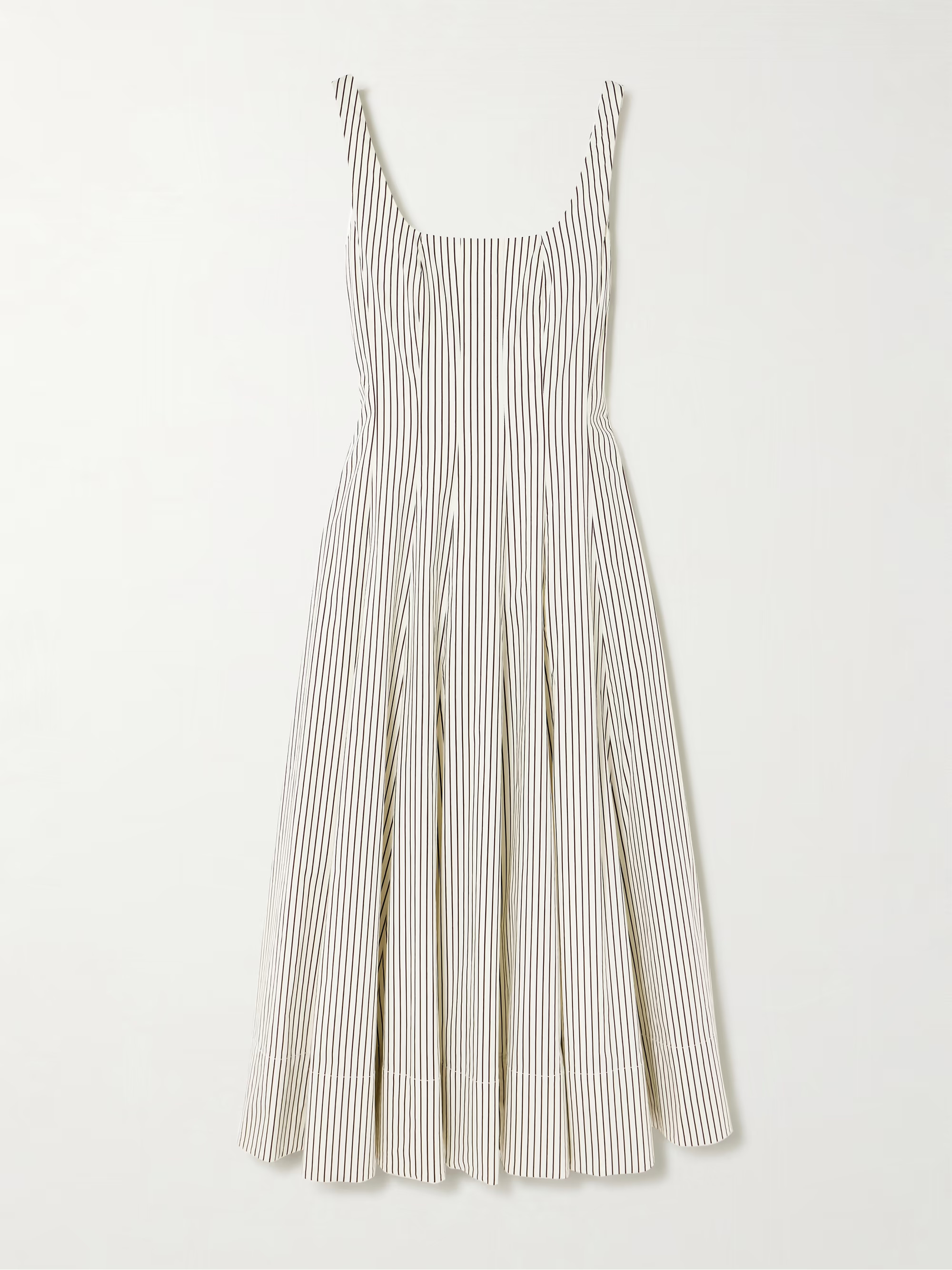 Wells pleated striped cotton-blend poplin midi dress | NET-A-PORTER (US)