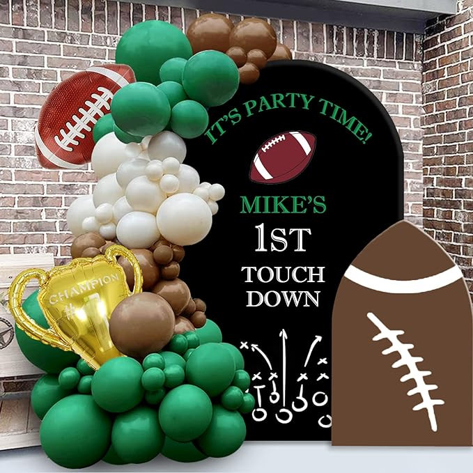 Football Balloon Arch Garland, White Sand Green and Brown Balloon Garland Kit Sports Balloons Boy... | Amazon (US)