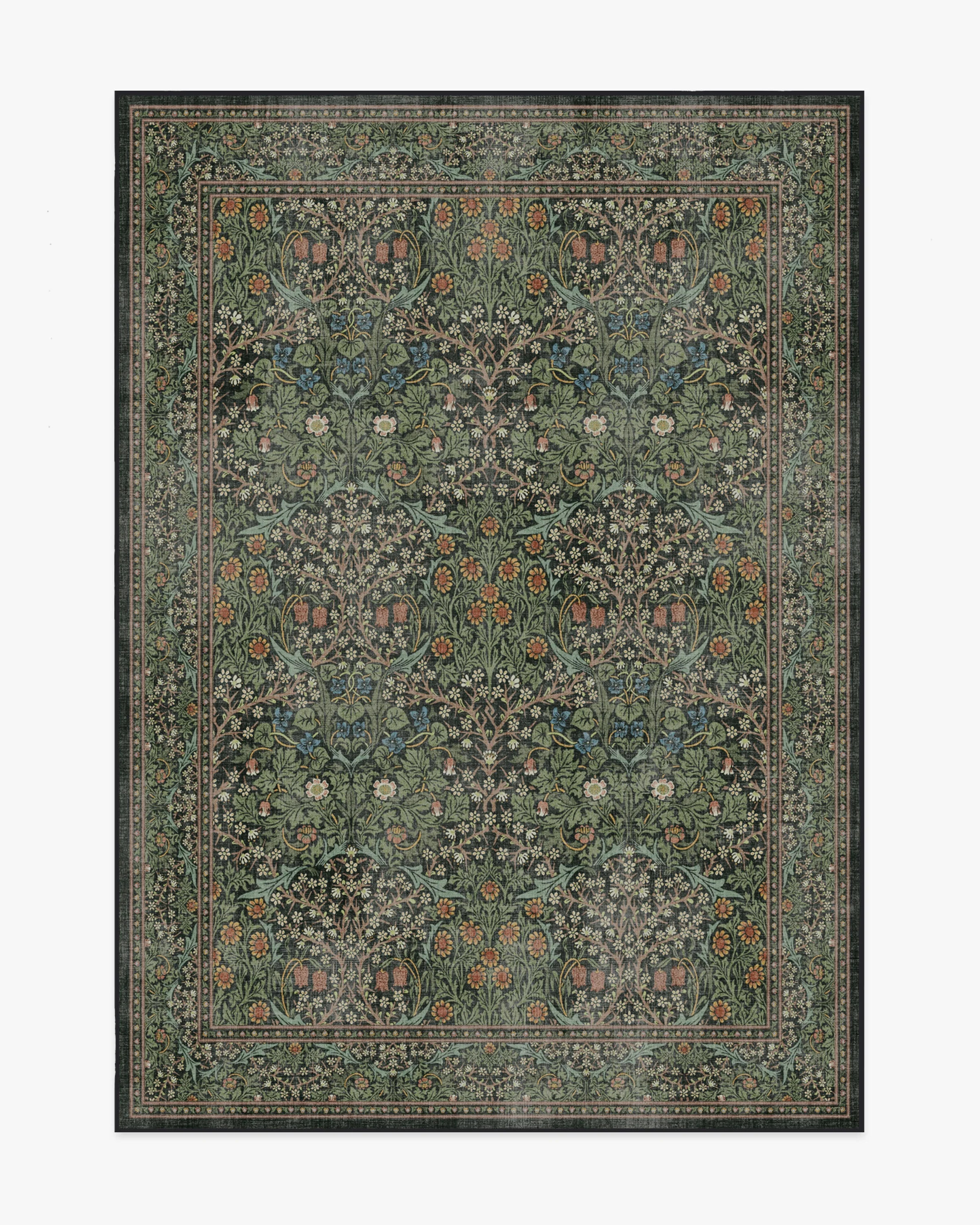 Blackthorn Forest Green Flatwoven Rug | Ruggable