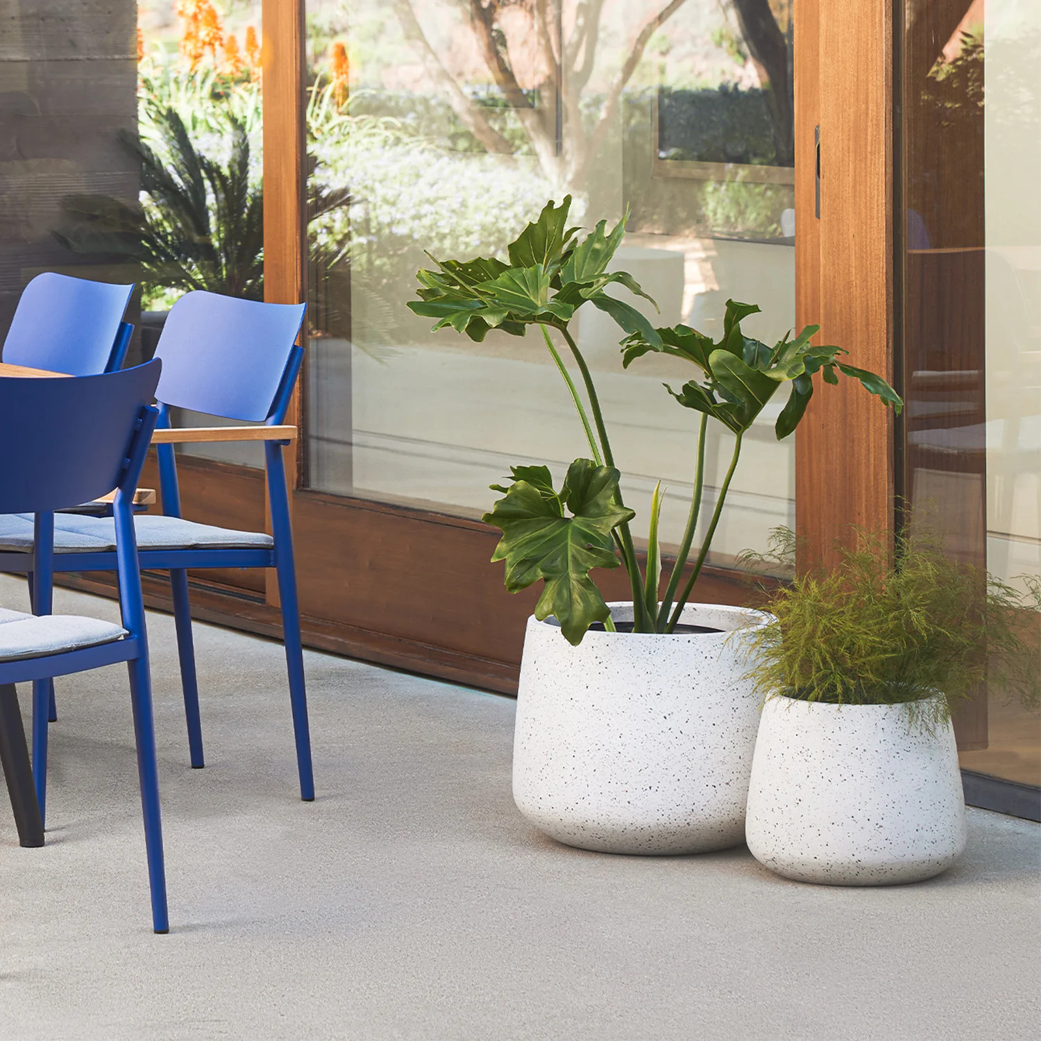 Tuva Narrow Indoor/Outdoor Planter - White Terrazzo | Article