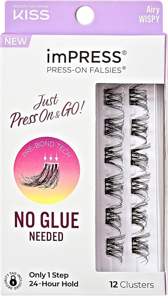 KISS imPRESS Falsies Press On Self Adhesive Eyelashes, 12mm-14mm Natural Volume Press On Lashes, ... | Amazon (US)