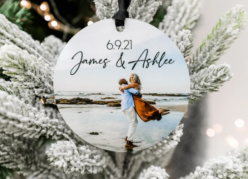 Personalized Couple Ornament, Couple Christmas Ornament, Engagement Ornament, Picture Ornament, C... | Etsy (US)
