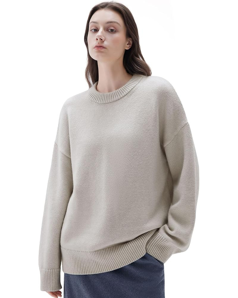 SUUKSESS Women Cashmere Oversized Long Sleeve Pullover Sweater Crew Neck Jumpers | Amazon (US)