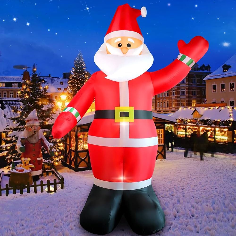 10 FT Christmas Inflatable Santa Claus Outdoor Decoration, Huge Xmas Classic Santa Blow up Santa ... | Amazon (US)