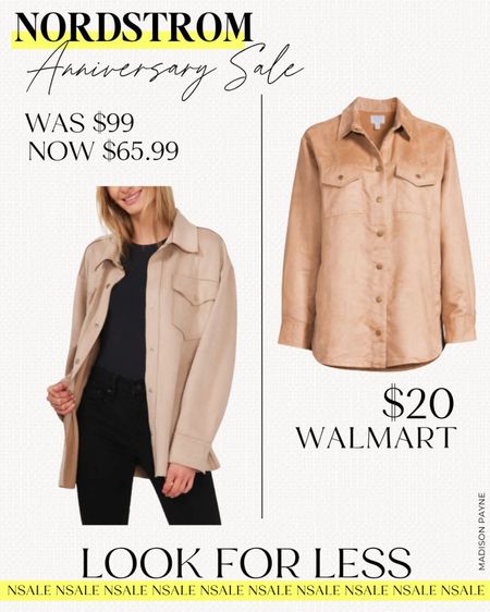 Look for Less❗ Compare Vince Camuto's faux suede shirt for $65 in the Nordstrom💛 sale to Walmart's🤑similar faux suede at $20!

NSale, Nordstrom Anniversary Sale, dupe alert, shacket, shirt, fall fashion, fall style, fall outfits, Madison Payne


#LTKxNSale #LTKstyletip #LTKSeasonal