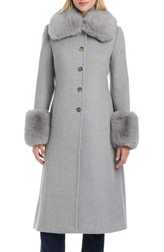 Women's Single-Breasted Fit and Flared Drap Wool Coat | Macy's