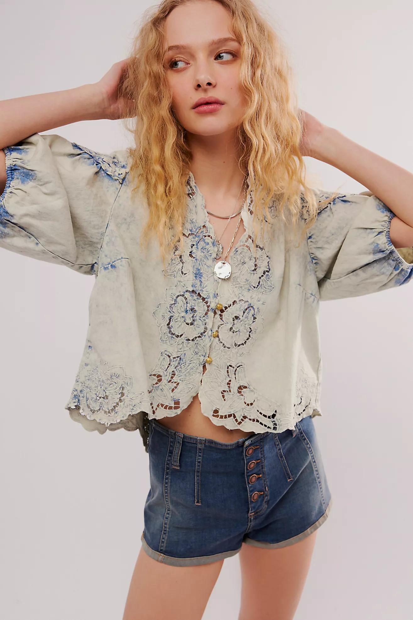 Corinna Denim Top | Free People (Global - UK&FR Excluded)