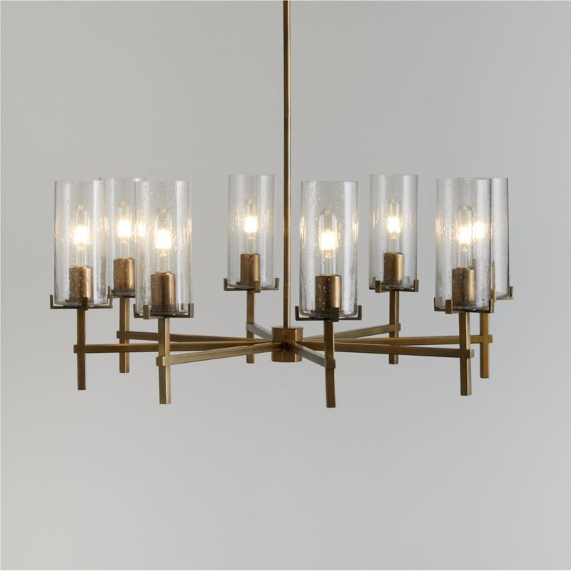 Coquina Brass 8-Light Chandelier 33.5" + Reviews | Crate & Barrel | Crate & Barrel