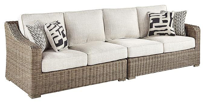 Ashley Furniture Signature Design - Beachcroft Outdoor Loveseat Set - Left & Right Arm Facing Lov... | Amazon (US)