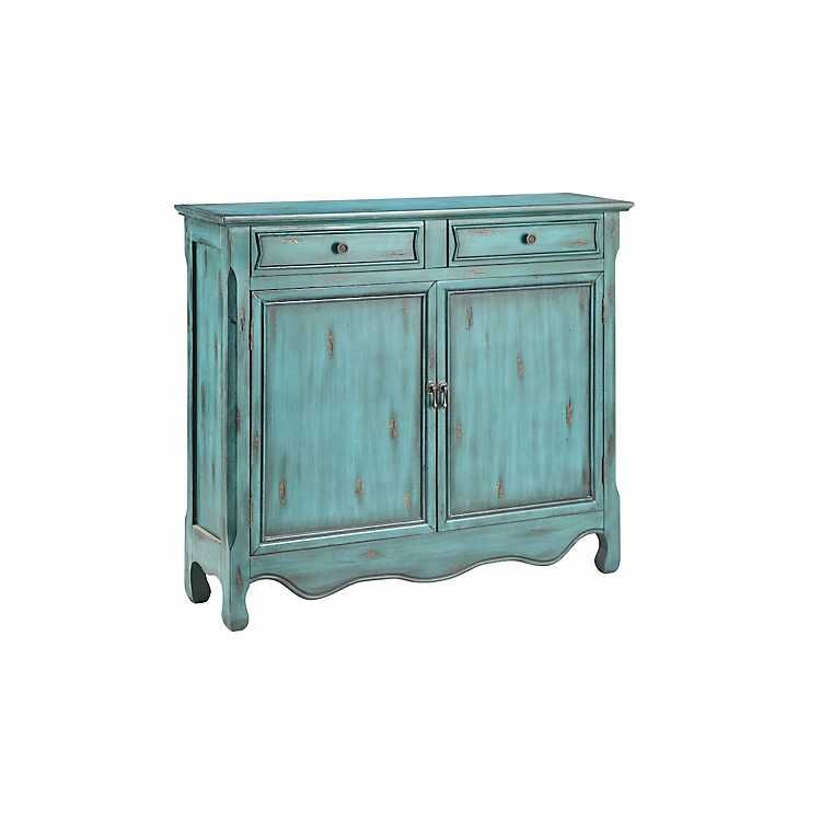 Distressed Catalina Blue Cabinet | Kirkland's Home
