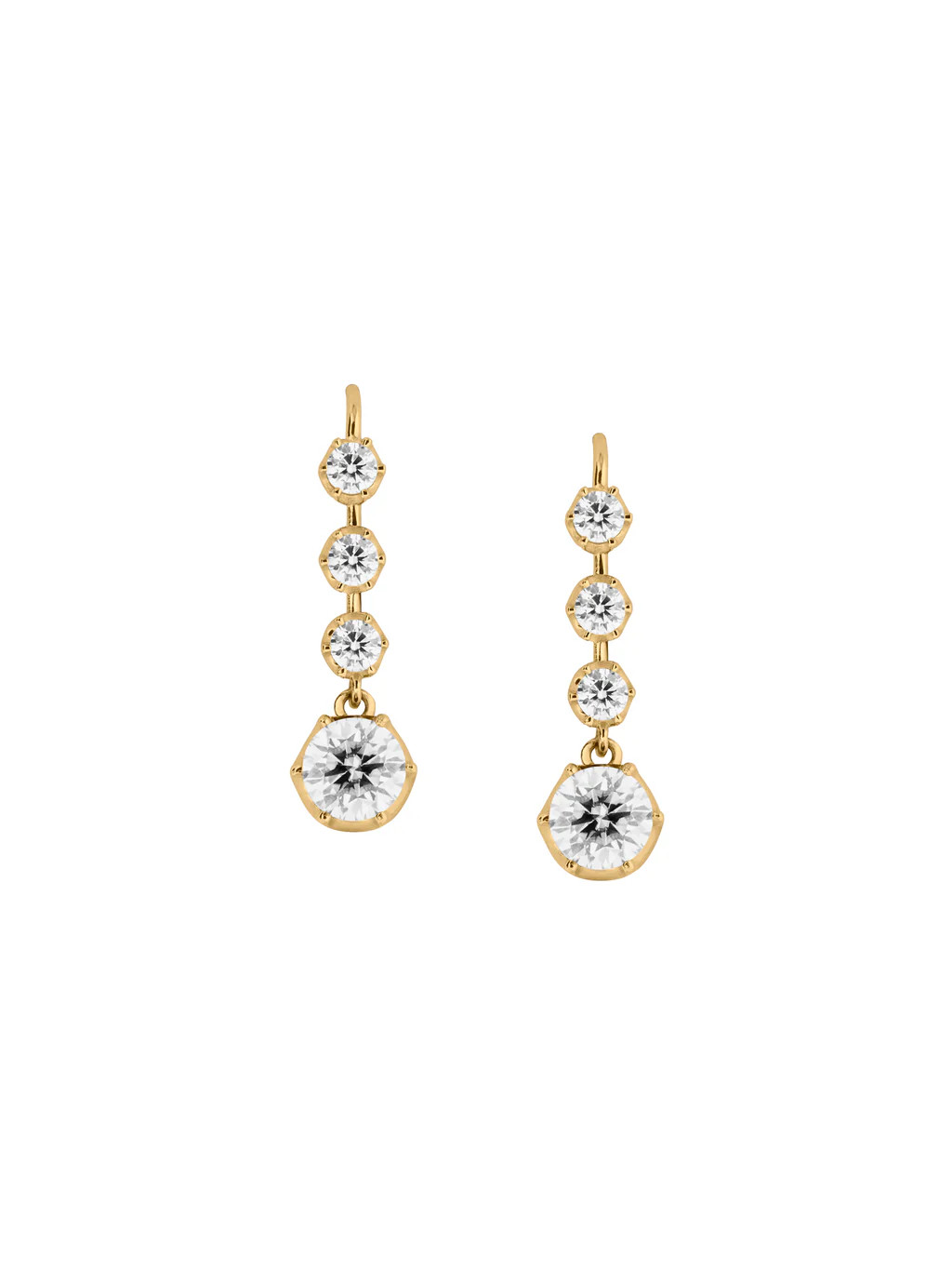 HENRIETTA 4-STONE DROP EARRINGS IN MOISSANITE | Dorsey