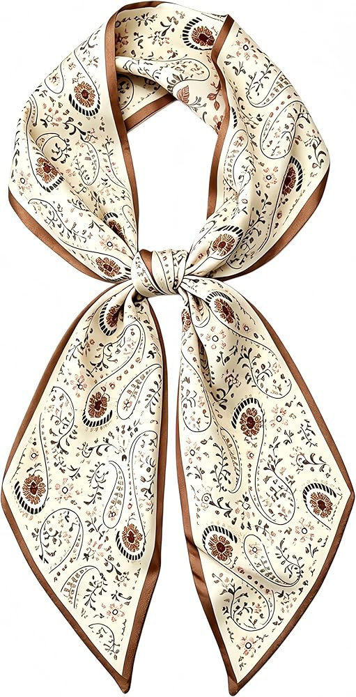 Long Silk Scarf for Women - Printed Scarves For Purse Bags Head Hair | Amazon (US)