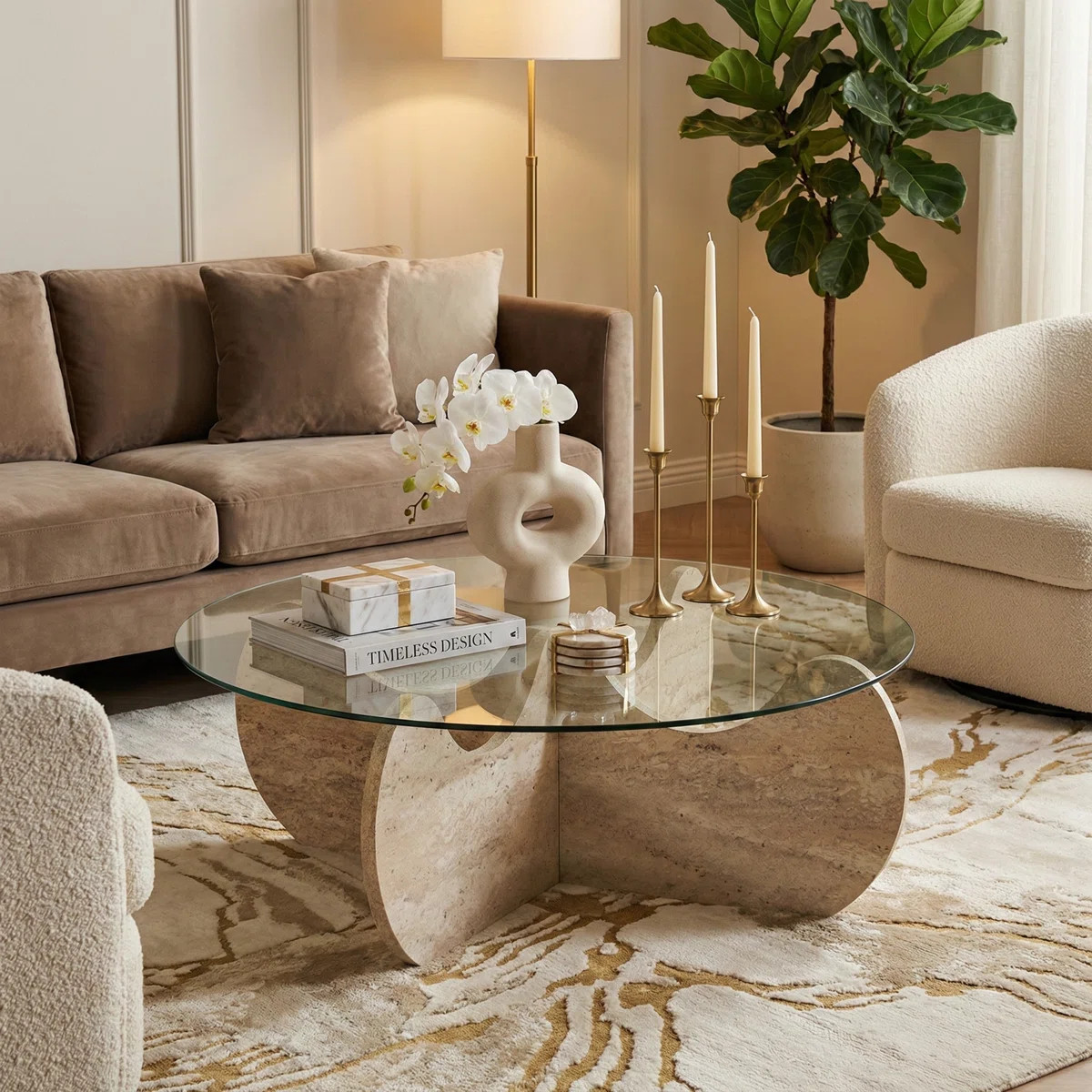 Unique Design Round Glass Coffee Table | Wayfair North America