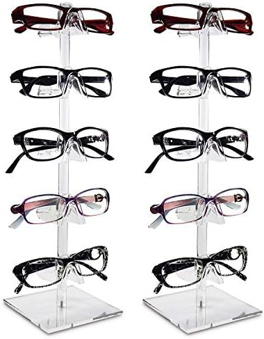 Mooca 2 Piece Set Acrylic Eyeglasses Frame Riser Display Stand Sunglasses Rack Sunglasses Rack Holde | Amazon (US)