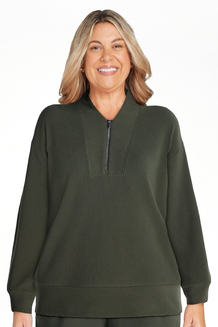 Avia Women's and Women's Plus Ribbed Ottoman Quarter Zip Sweatshirt, Sizes XS-4X | Walmart (US)