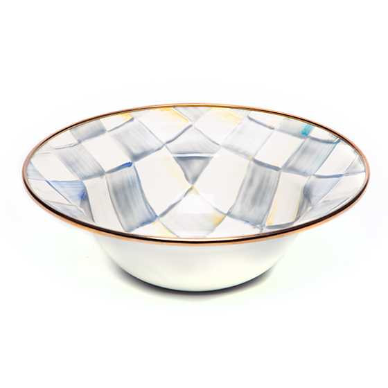 Sterling Check Enamel Breakfast Bowl | MacKenzie-Childs