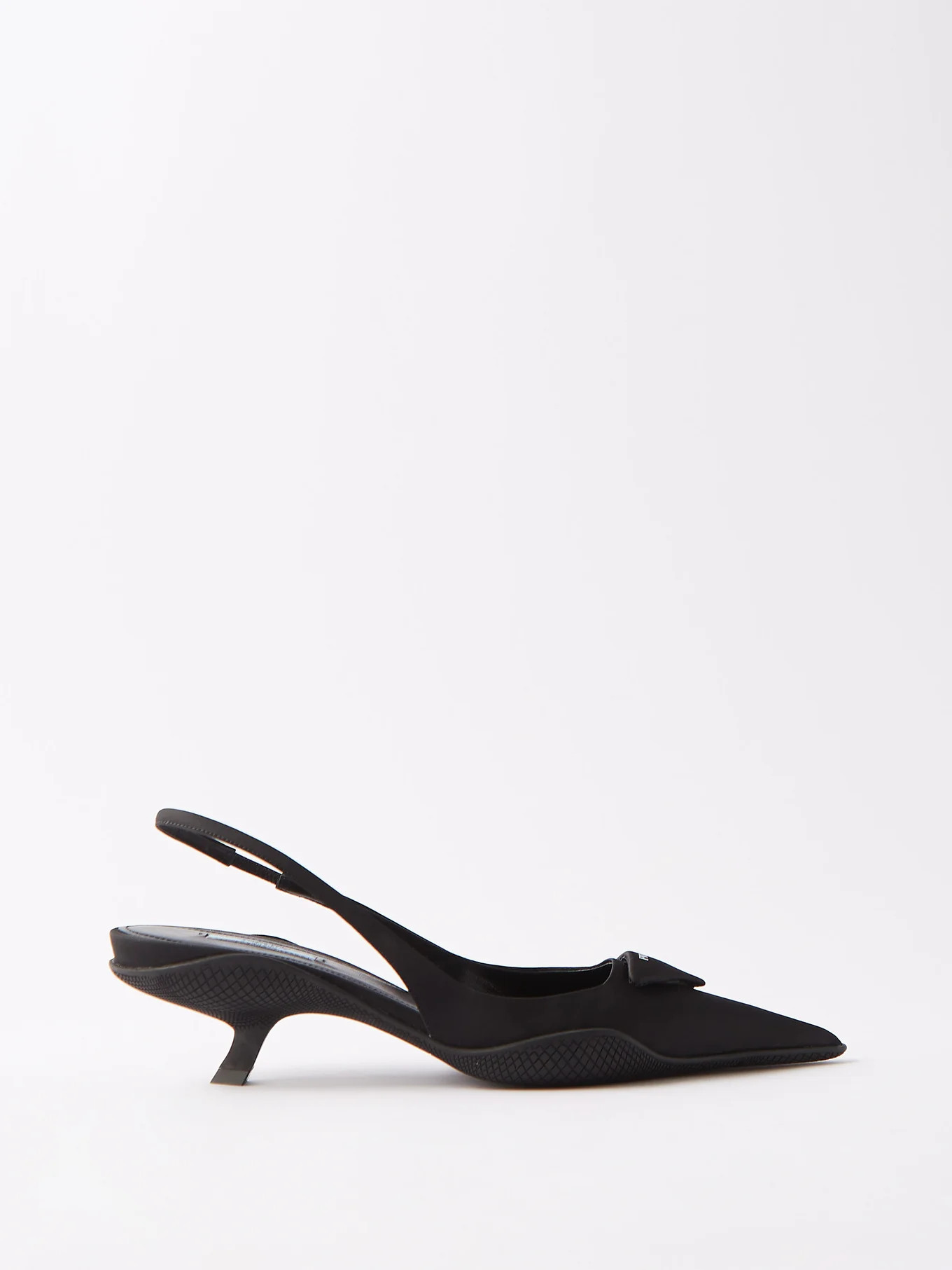 Triangle logo-plaque 45 nylon slingback pumps | Matches (UK)