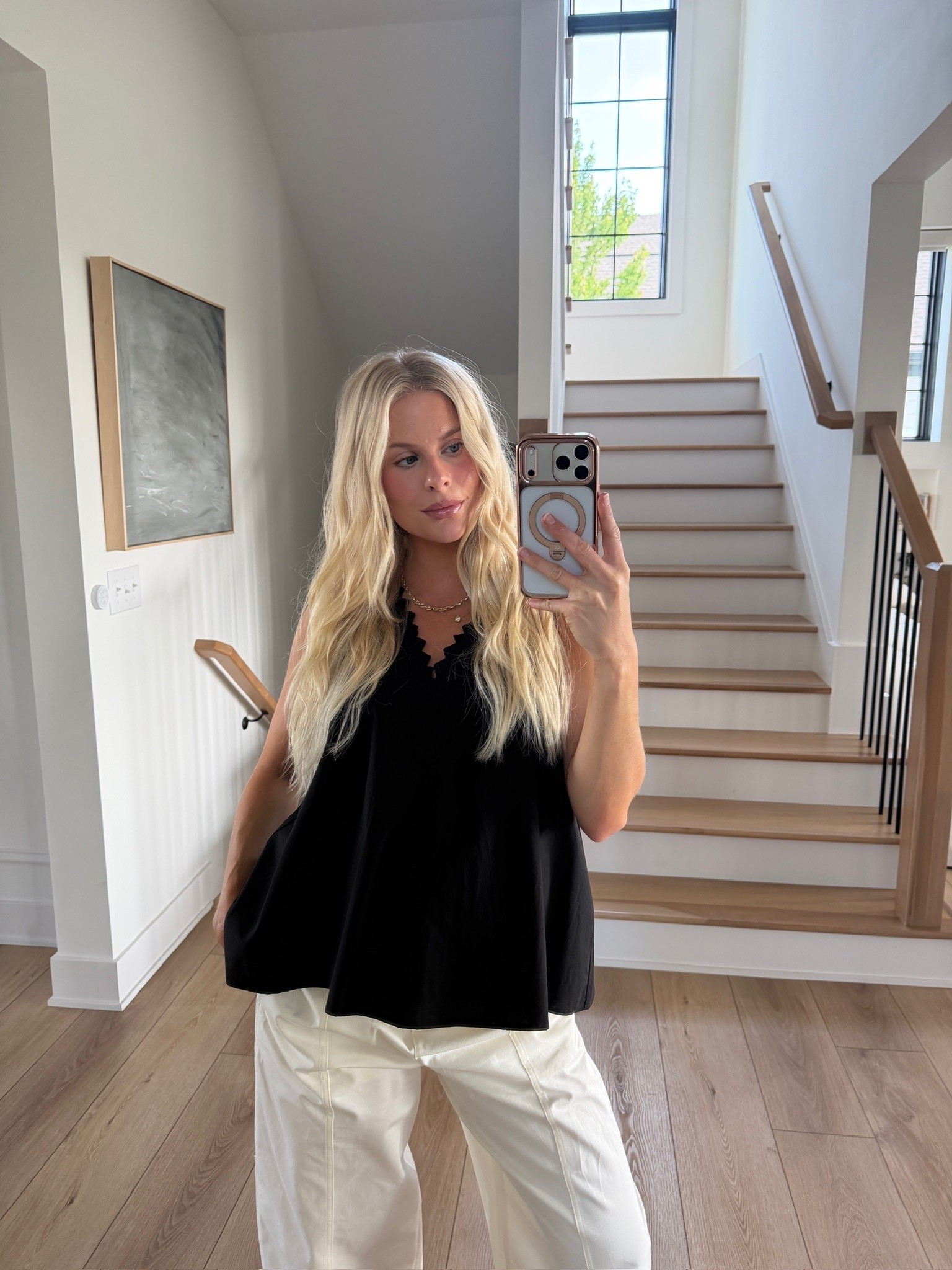 SIZE: 4 in top, medium in pants (sized up for pregnancy), shoes run tts, code “kpgs20!” for discount on necklace! #kathleenpost

Summer outfit 2026, summer look, bump friendly, casual chic outfit

#LTKootd #LTKSeasonal #LTKBump