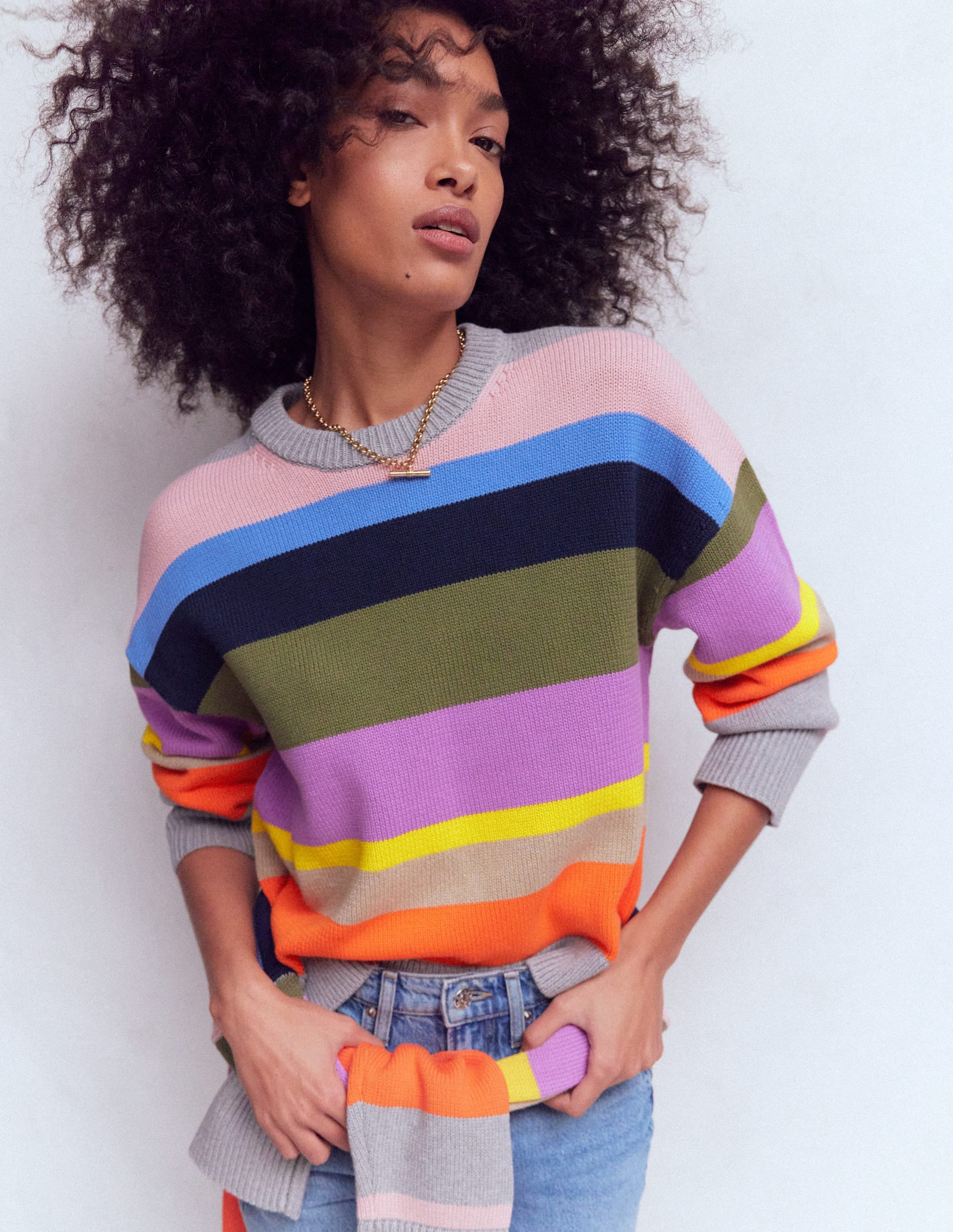 Lucy Relaxed Cotton Sweater-Mutli, Rainbow | Boden (US)