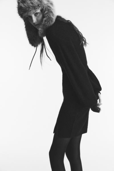 Knit Mock Turtleneck Dress - Beige - Ladies | H&M US | H&M (US + CA)
