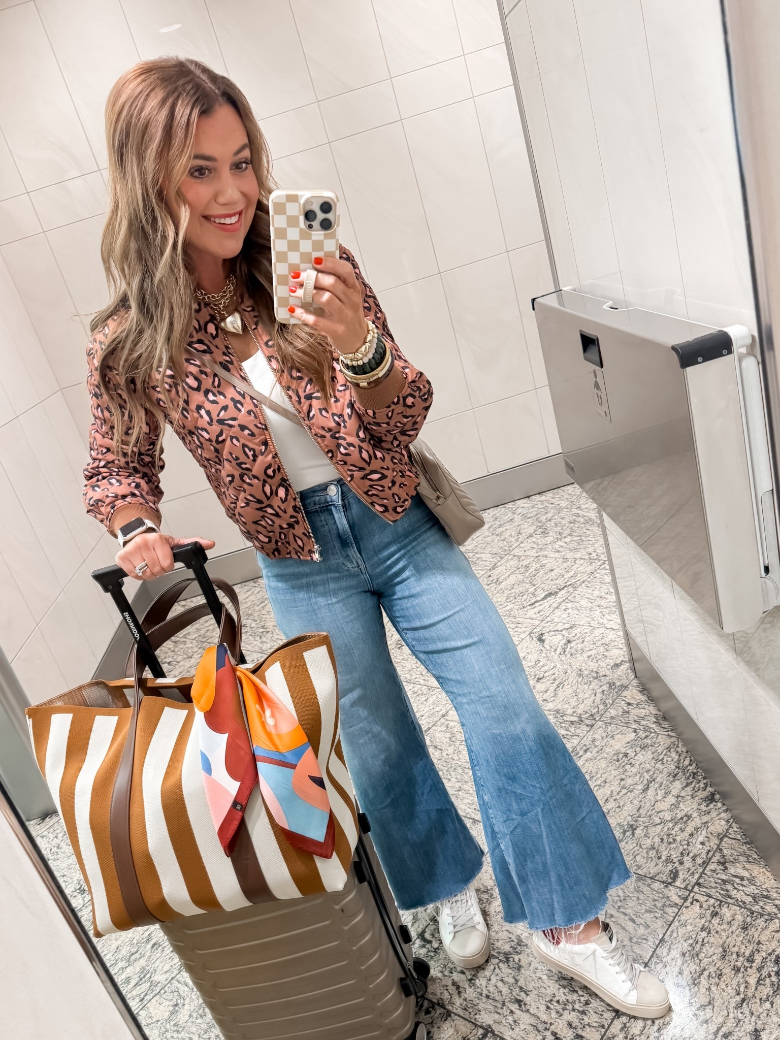 Travel fit. Wearing a size XS jacket. Code LAUREN15.

#LTKTravel #LTKSeasonal #LTKOver40