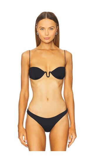 Fine Strap Wire Balconette Top in Black | Revolve Clothing (Global)