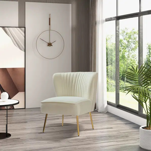 Euclid Upholstered Accent Chair with Metal Legs | Wayfair North America