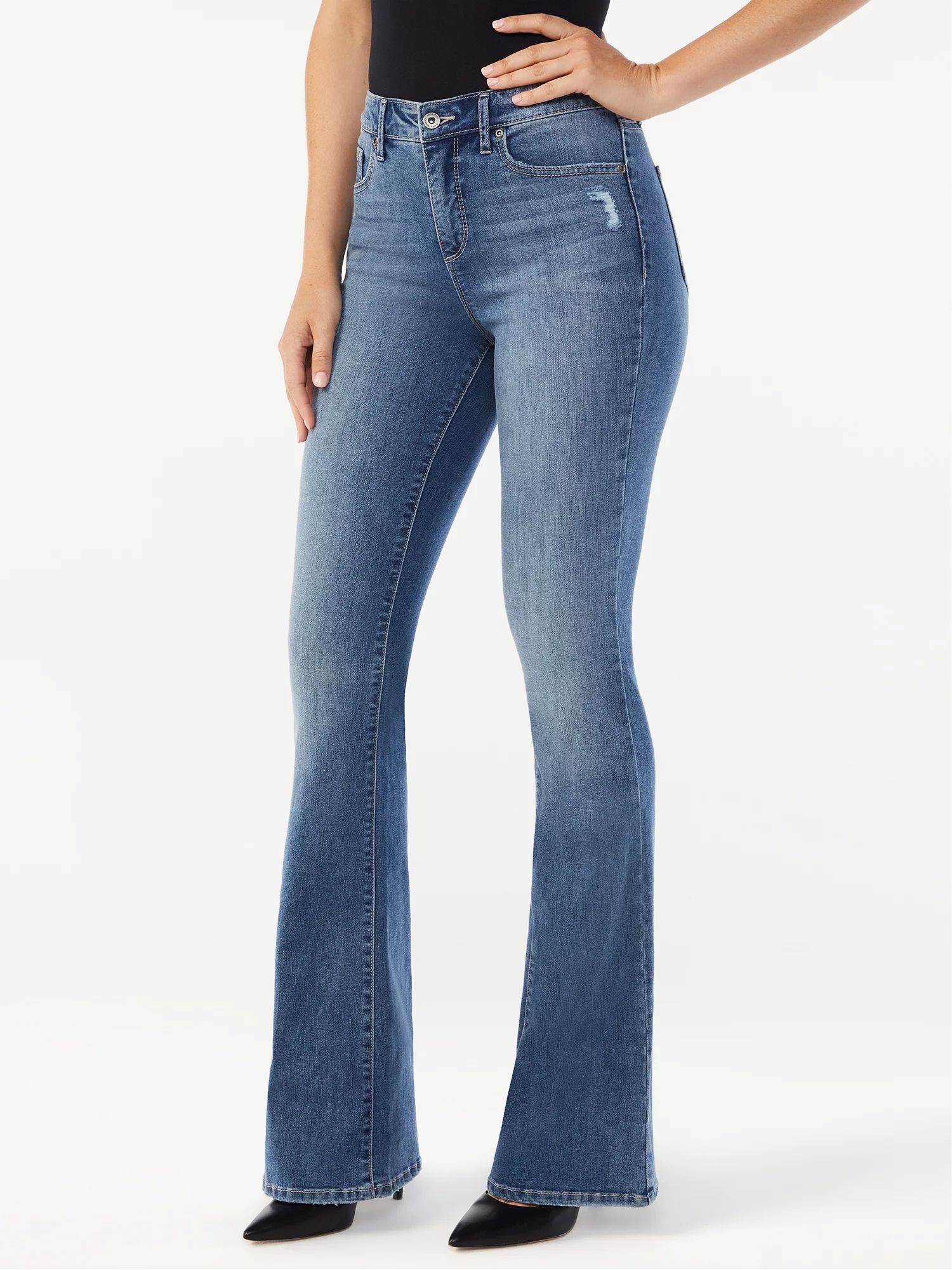 Sofia Jeans by Sofia Vergara Women's Melisa High Rise Zip Fly Flare Jeans - Walmart.com | Walmart (US)