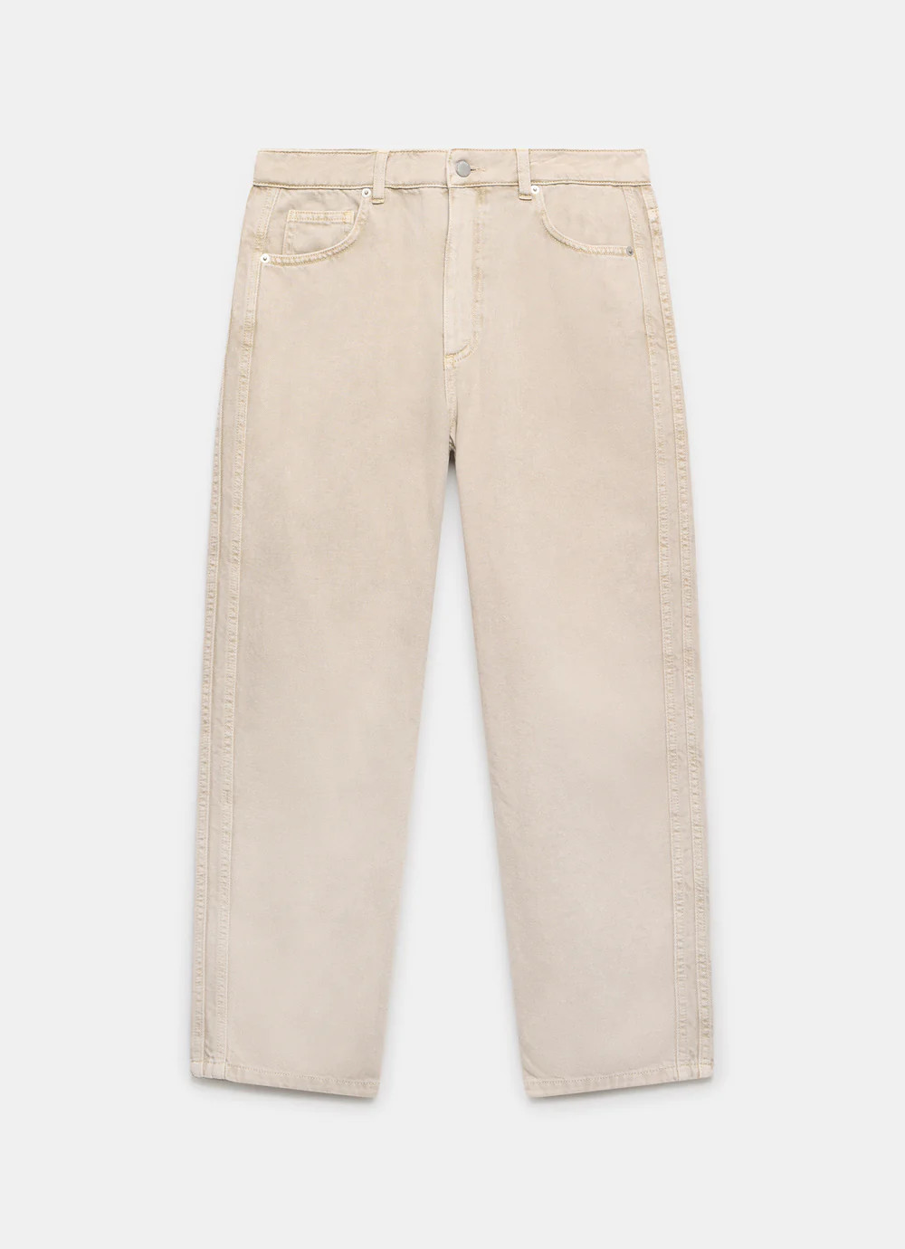 Neutral Relaxed Tapered Boyfriend Jeans | Mint Velvet