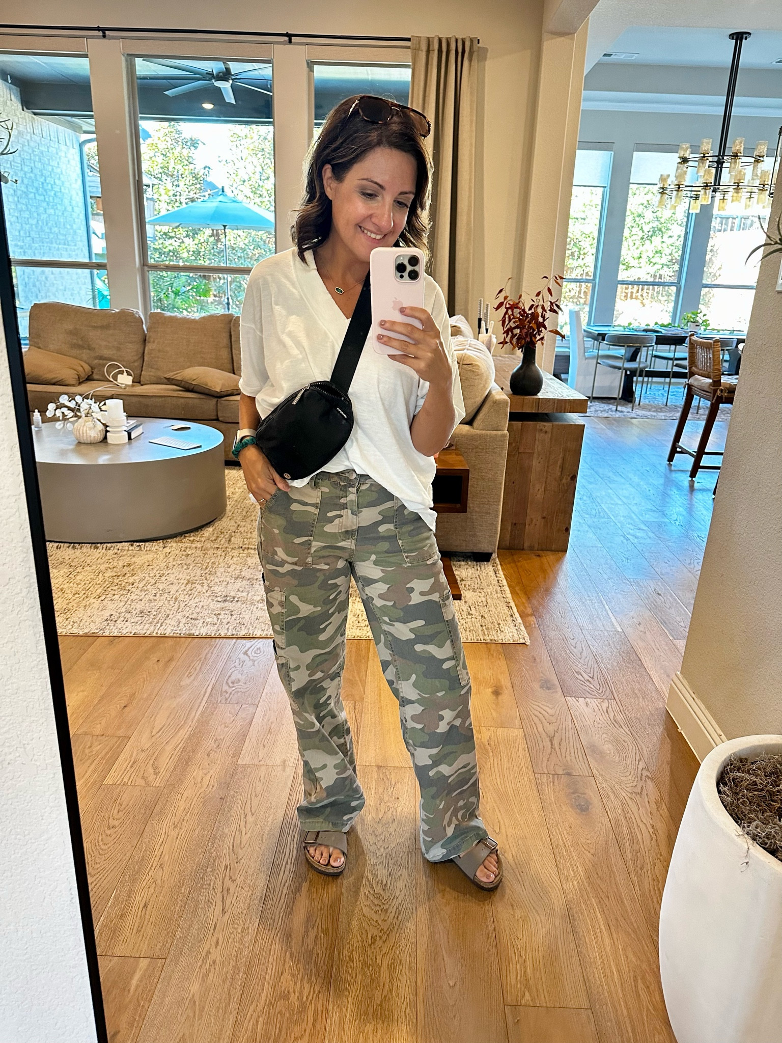 You really cannot go wrong with these Walmart camo cargo pants under $20 super comfortable true to size! 