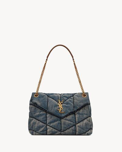 puffer medium bag in vintage denim and suede | Saint Laurent Inc. (Global)