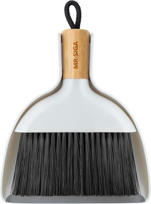 MR.SIGA Mini Dustpan and Brush Set, Portable Cleaning Brush and Dustpan Combo with Bamboo Handle,... | Amazon (US)