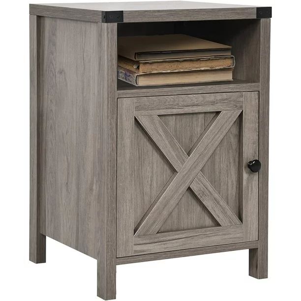 Farmhouse Nightstand, Rustic Side Table with Shelf for Small Space, Bedside Table Set for Bedroom... | Walmart (US)