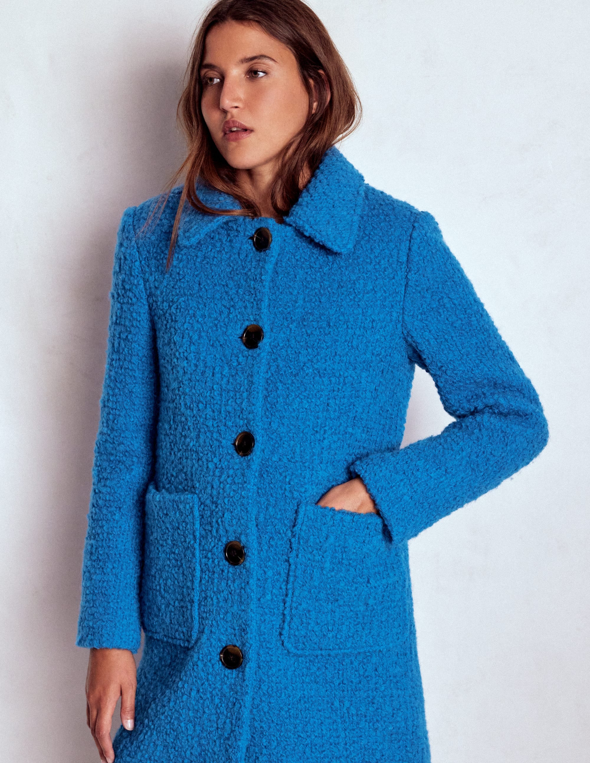 Carlisle Textured Coat-Cobalt Blue | Boden (US)