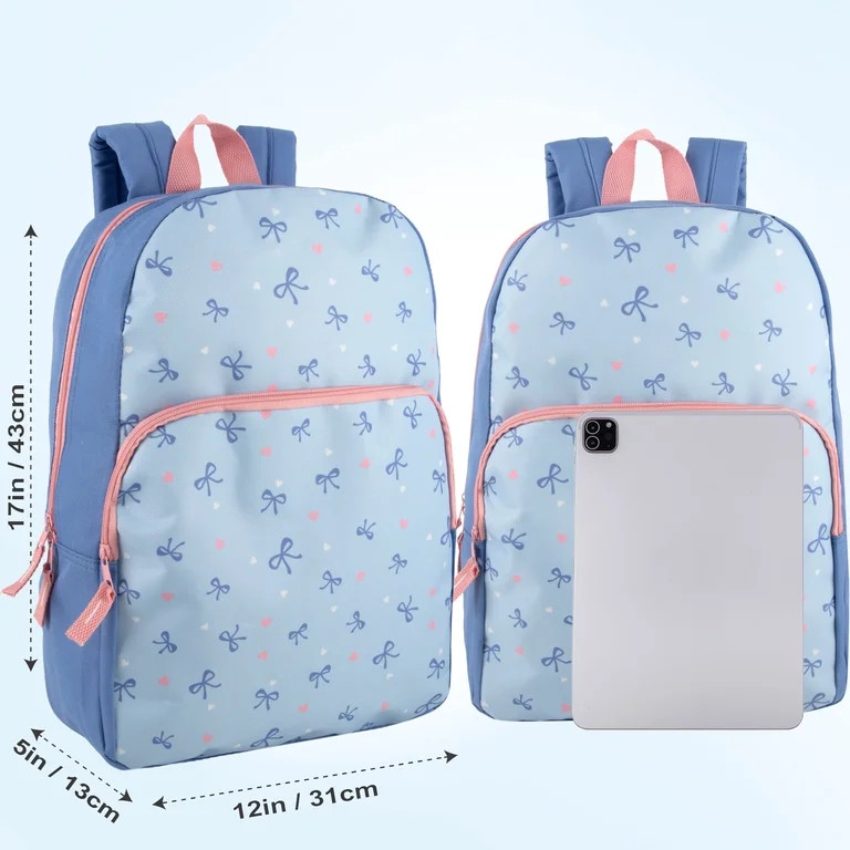17 Inch Fun Printed Backpack for Commute and Travel in Beautiful Bows Print | Walmart (US)