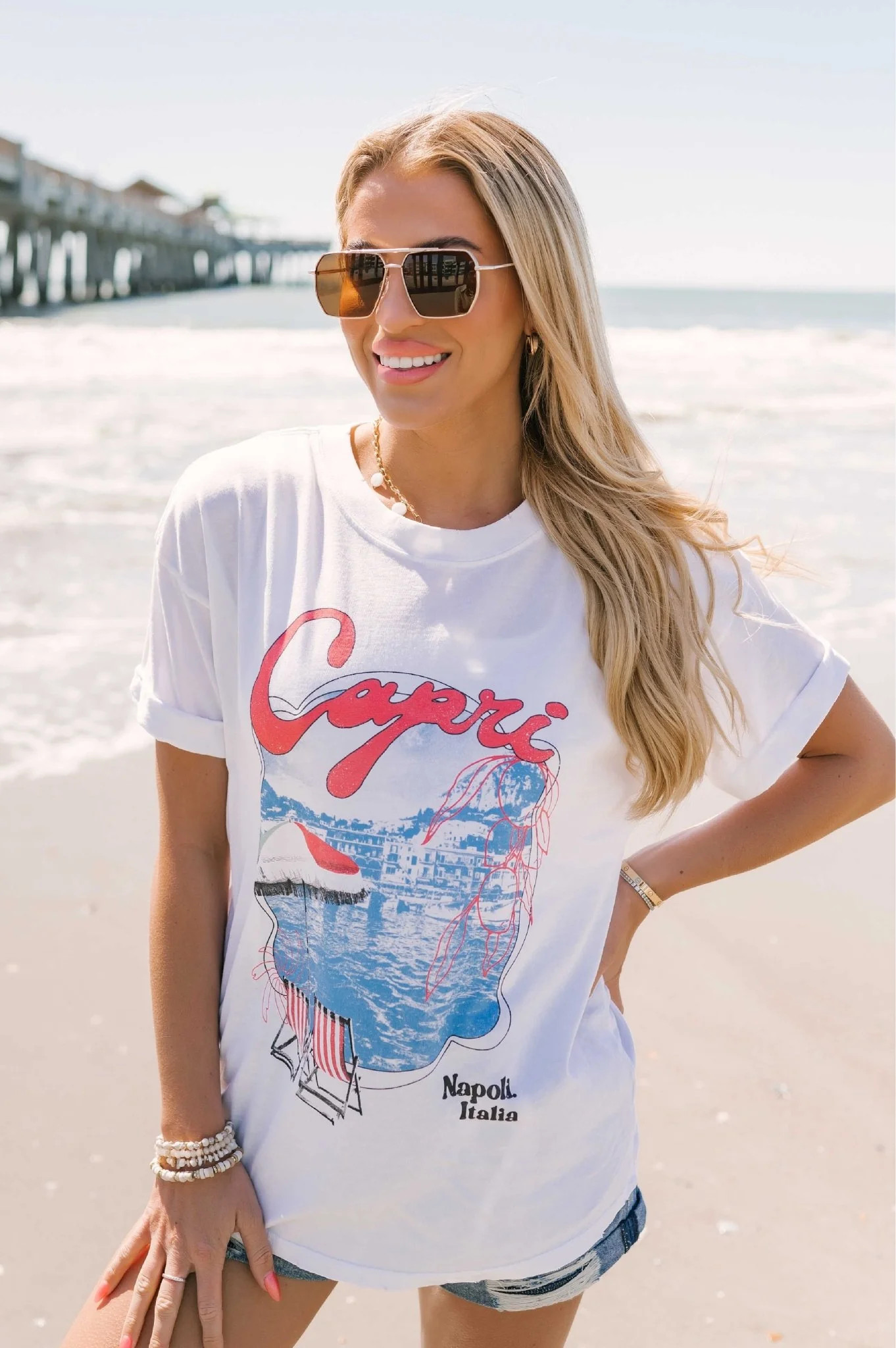 Girl Dangerous White Capri Graphic Tee | Magnolia Boutique