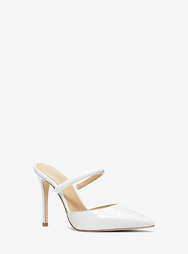 Jessa Crocodile Embossed Leather Mule | Michael Kors US