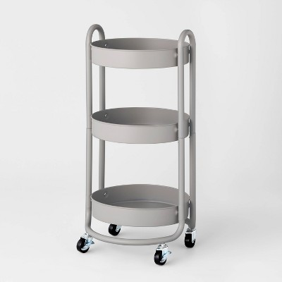 3 Tier Round Metal Utility Cart Gray - Brightroom™ | Target