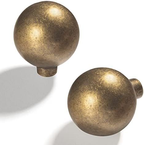 Goo-Ki Antique Brass zinc Alloy Cabinet Pull for Dresser ,Wardrobe ,Cupboard- Single knob 6 Pack | Amazon (US)