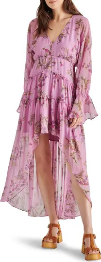 Sol Floral Print Long Sleeve High-Low Dress | Nordstrom Rack