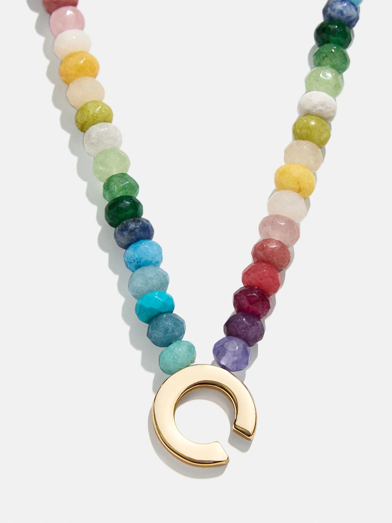 Semi-Precious Block Initial Necklace - Multi | BaubleBar
